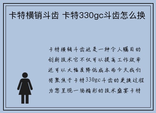 卡特横销斗齿 卡特330gc斗齿怎么换