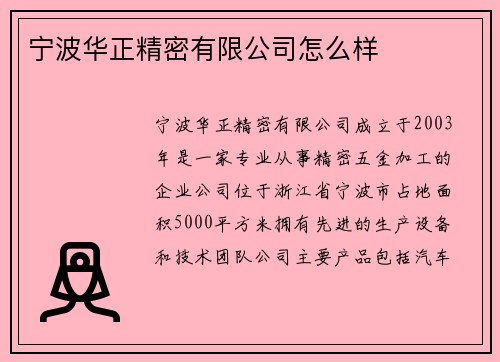 宁波华正精密有限公司怎么样